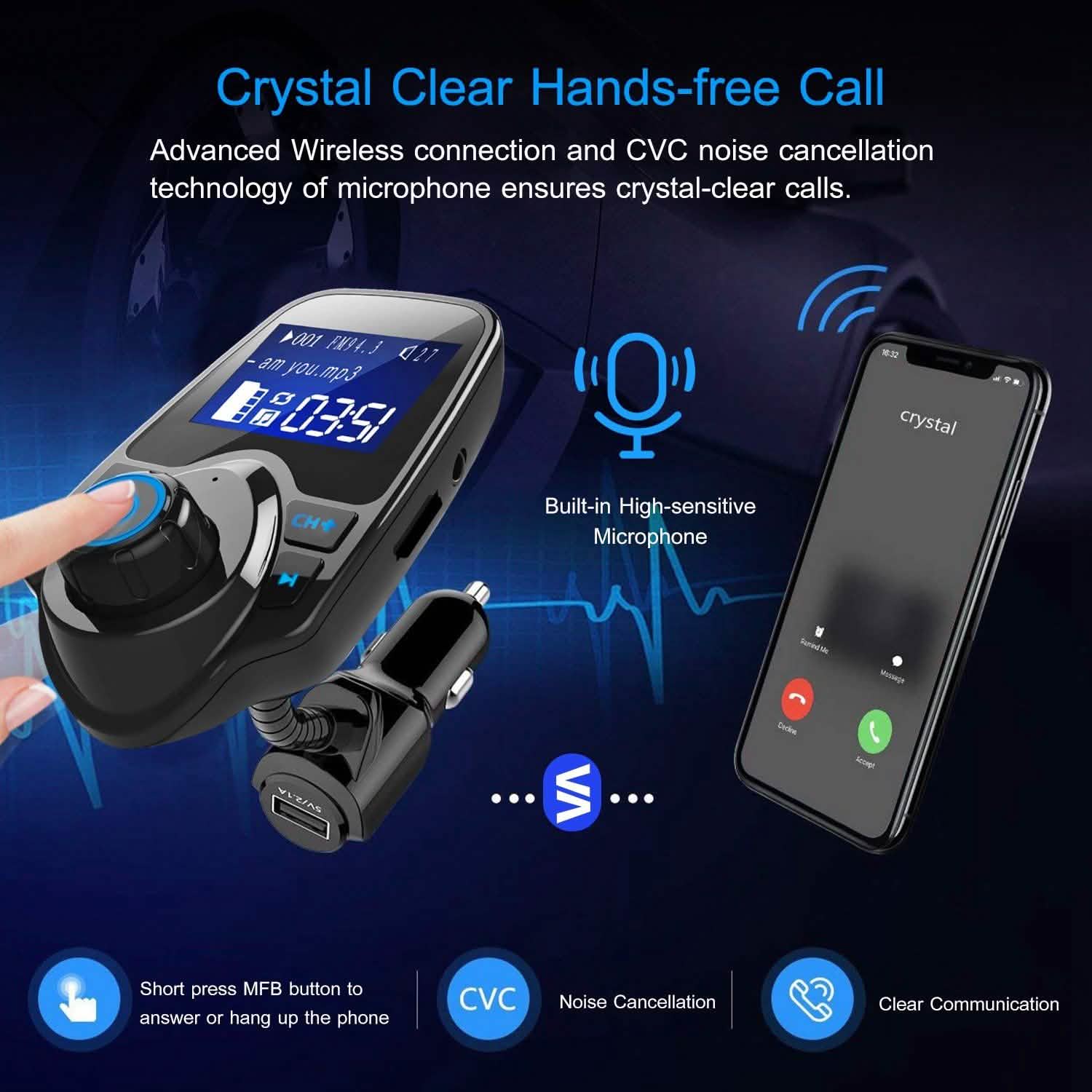 iMounTek Car Wireless FM Transmitter Automotive - DailySale