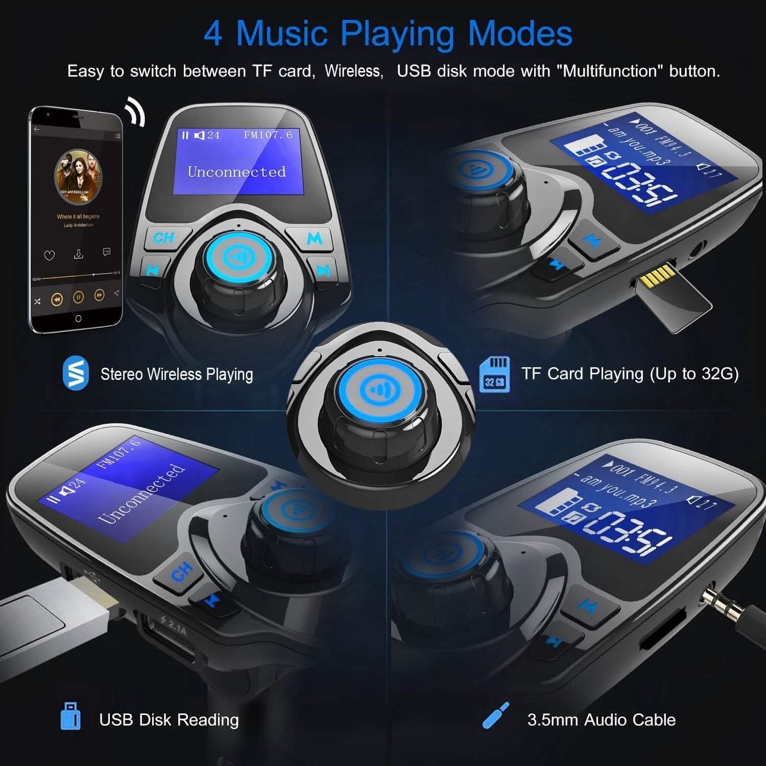 iMounTek Car Wireless FM Transmitter Automotive - DailySale