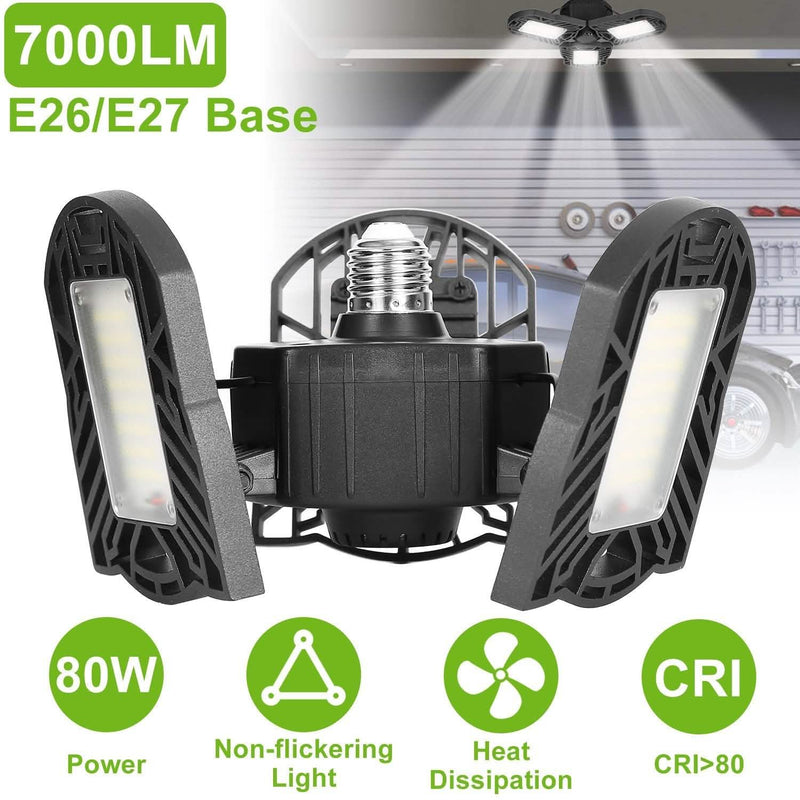 iMounTEK E26 /E27 80W 7000LM 6500K LED Garage Ceiling Light Lighting & Decor - DailySale