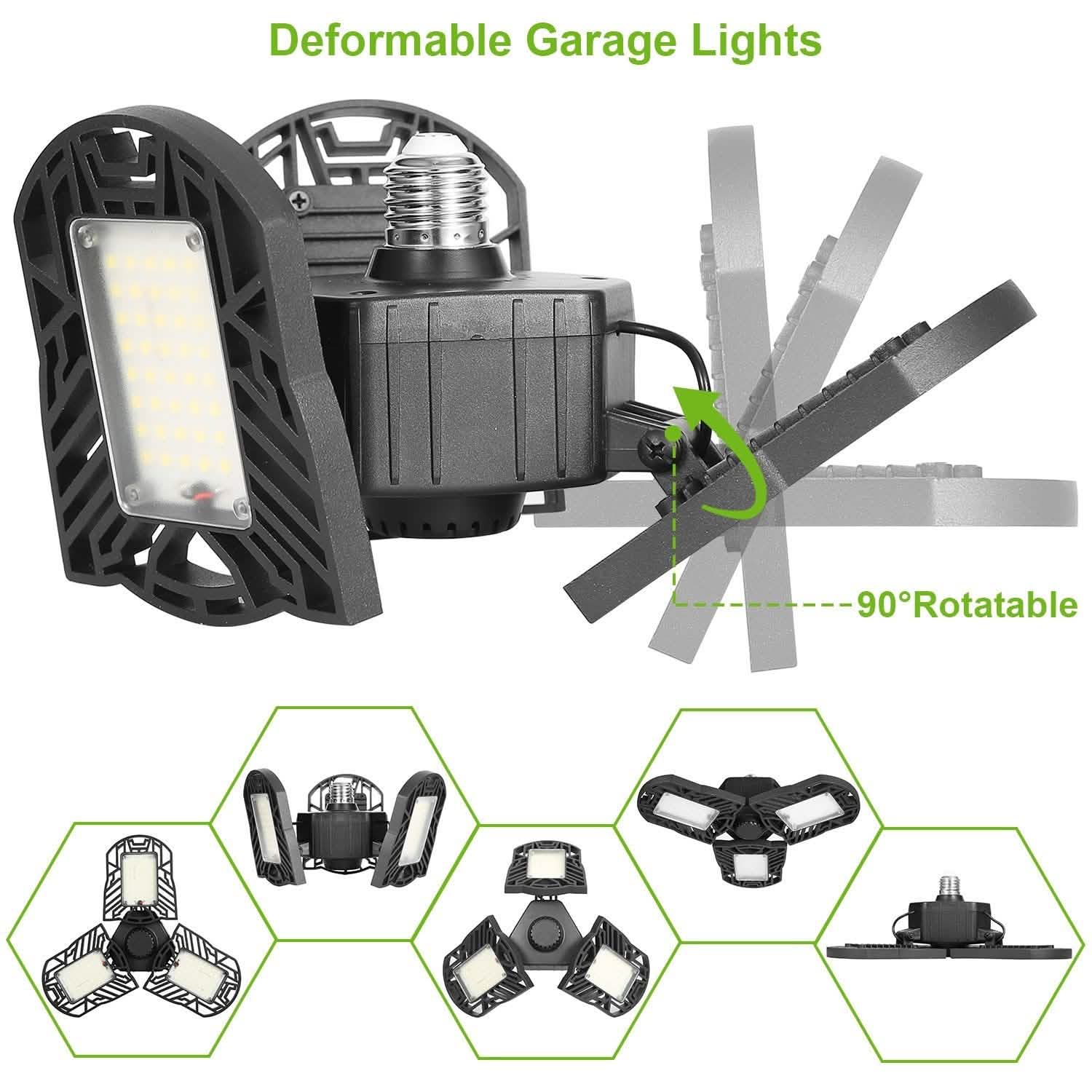 iMounTEK E26 /E27 80W 7000LM 6500K LED Garage Ceiling Light Lighting & Decor - DailySale