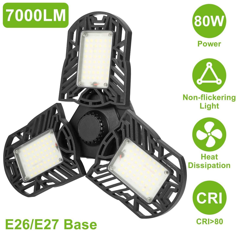 iMounTEK E26 /E27 80W 7000LM 6500K LED Garage Ceiling Light Lighting & Decor - DailySale
