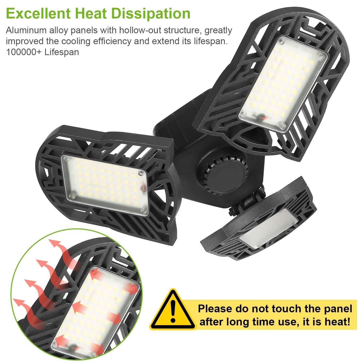 iMounTEK E26 /E27 80W 7000LM 6500K LED Garage Ceiling Light Lighting & Decor - DailySale