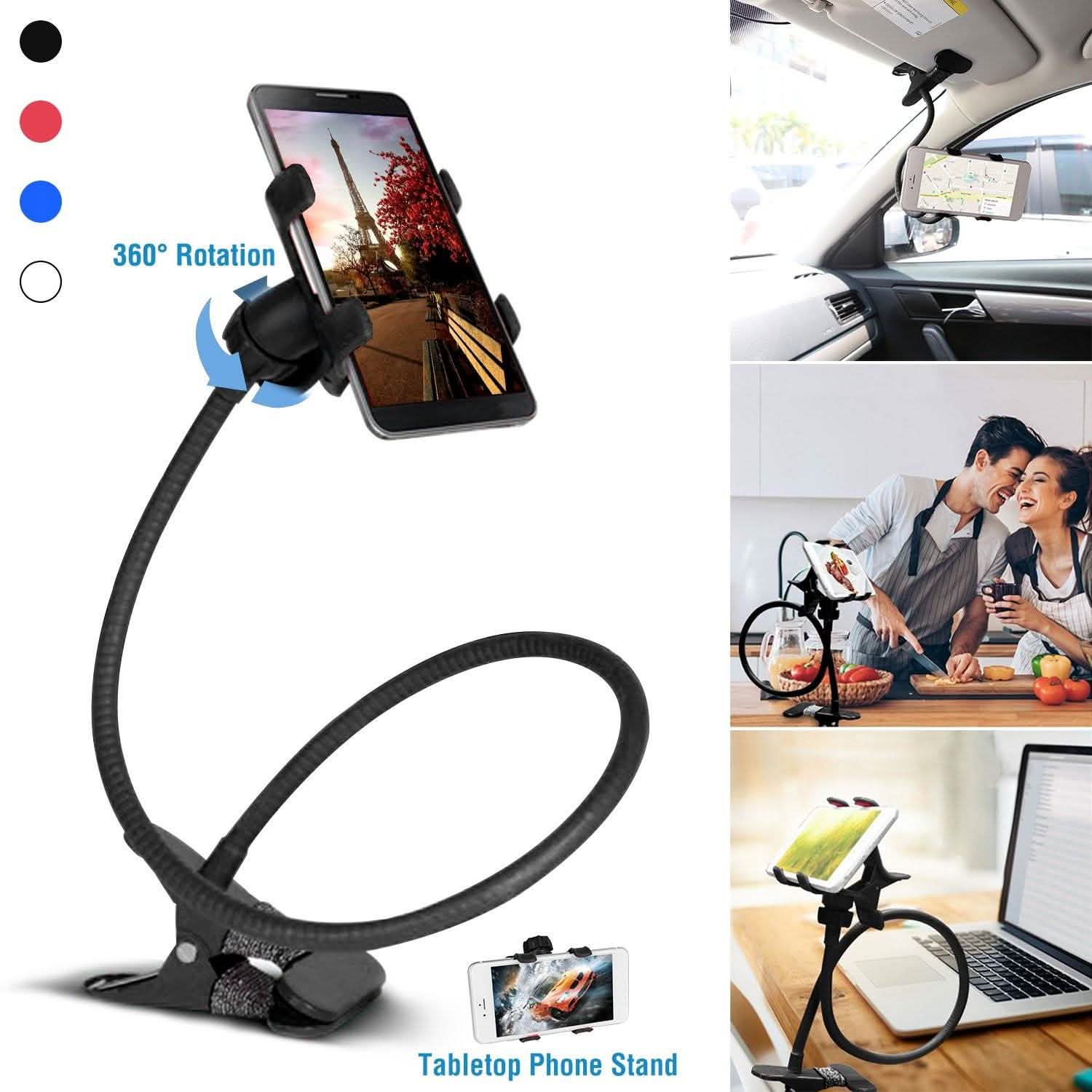 iMountek Lazy Bracket 360 Degree Rotation Gooseneck Clip Mobile Accessories - DailySale