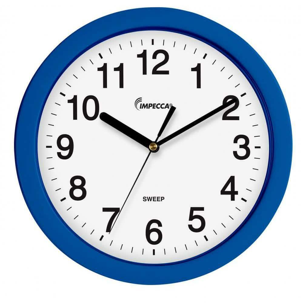 Impecca 10" Wall Clock, Silent Mov. Household Appliances Blue - DailySale