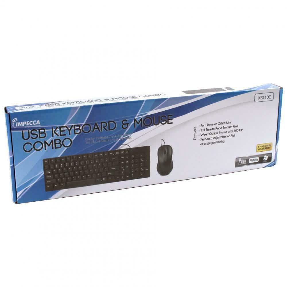 IMPECCA Desktop USB Keyboard and Mouse Combo Tablets & Computers - DailySale