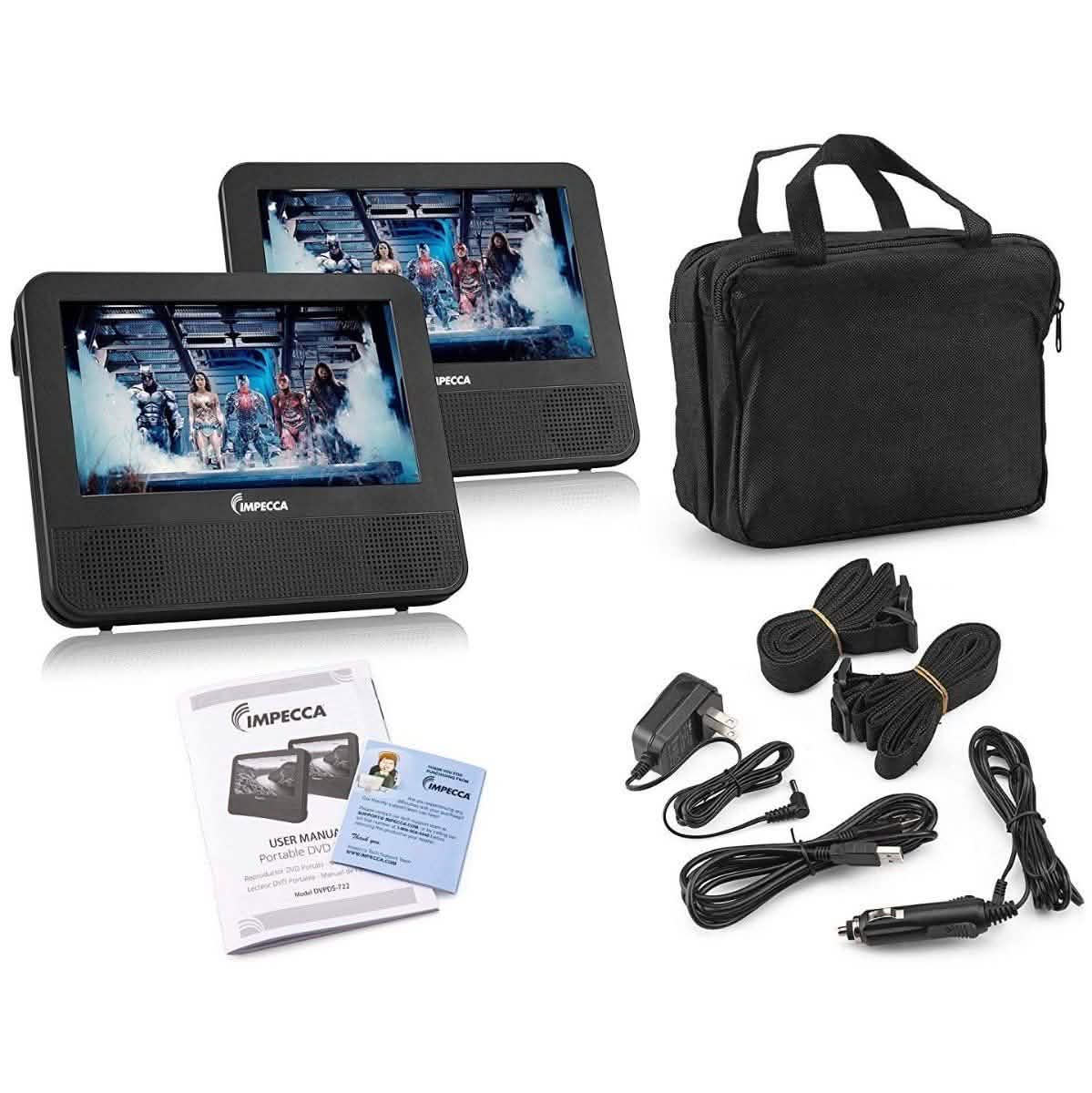 Impecca DVPDS-722 7in Dual Screen Dvd Player Gadgets & Accessories - DailySale