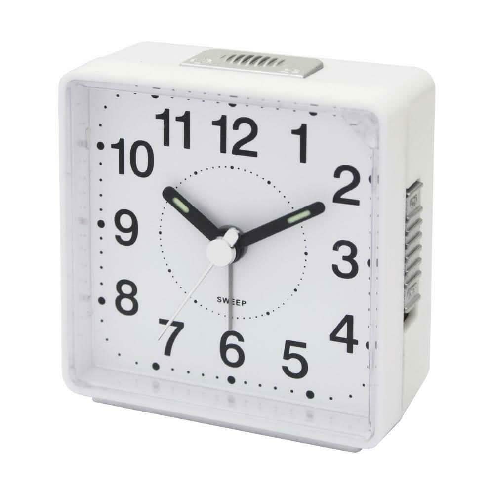 IMPECCA Travel Alarm Clock, Sweep Movement Household Appliances White - DailySale