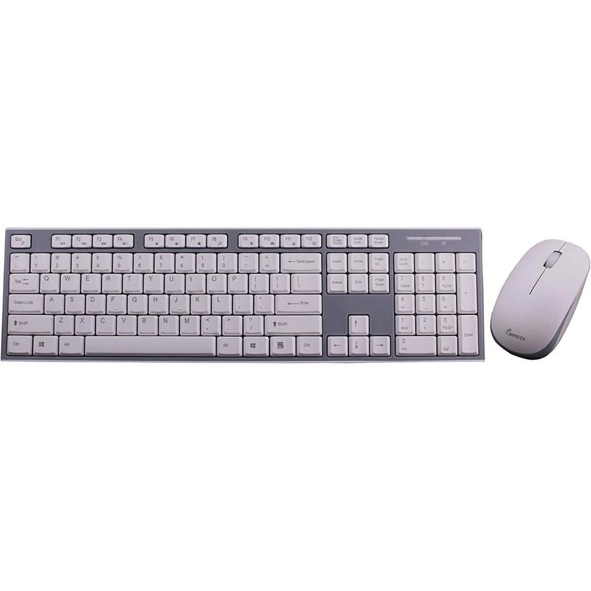 Impecca Wireless Keyboard and Mouse Combo Tablets & Computers White/Gray - DailySale
