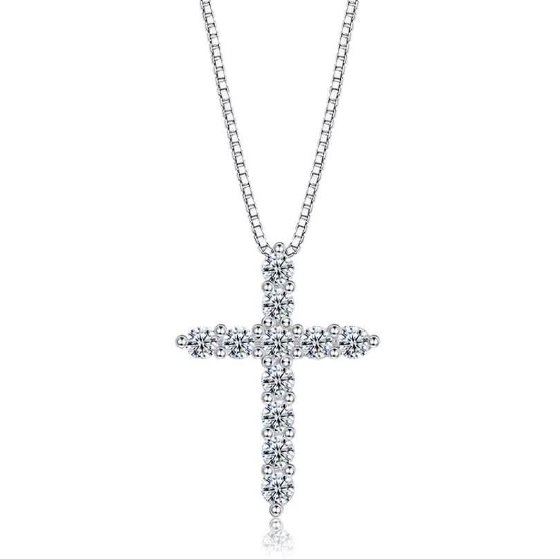 INALIS - 925 Sterling Silver Classic Cross Cubic Zirconia Necklace Necklaces - DailySale