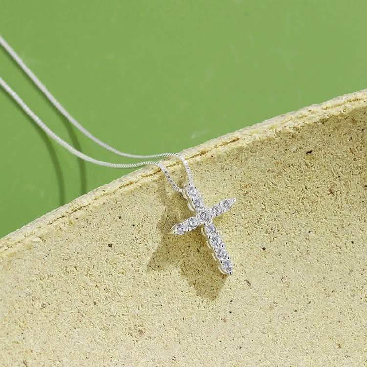 INALIS - 925 Sterling Silver Classic Cross Cubic Zirconia Necklace Necklaces - DailySale