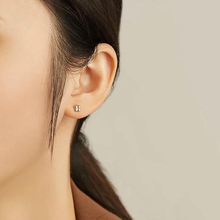 INALIS 925 Sterling Silver Minimalist Small Cute Stud Cross Flower Earrings Earrings - DailySale