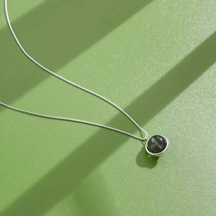 INALIS - 925 Sterling Silver Round Pendant Black Moonstone Necklace Necklaces - DailySale