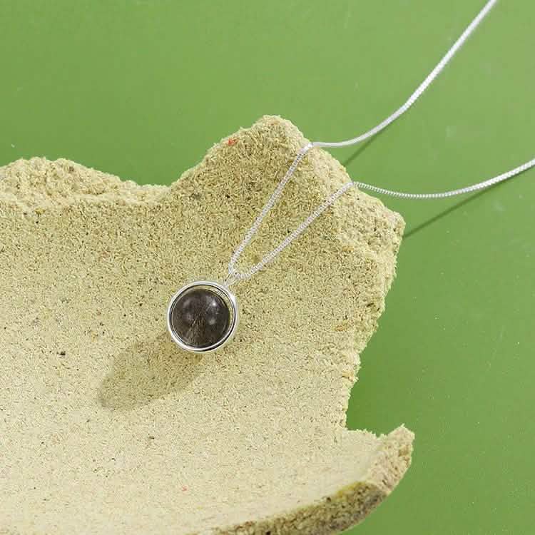 INALIS - 925 Sterling Silver Round Pendant Black Moonstone Necklace Necklaces - DailySale