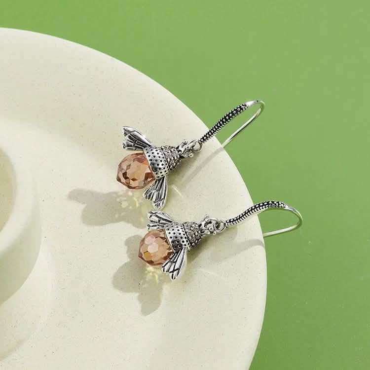 INALIS Bee Shaped 925 Sterling Silver Cubic Zirconia And Austria Crystal Earring Earrings - DailySale