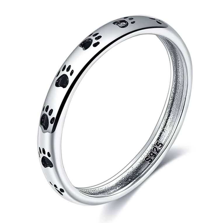 INALIS Cat Footprint 925 Sterling Silver Ring Rings - DailySale