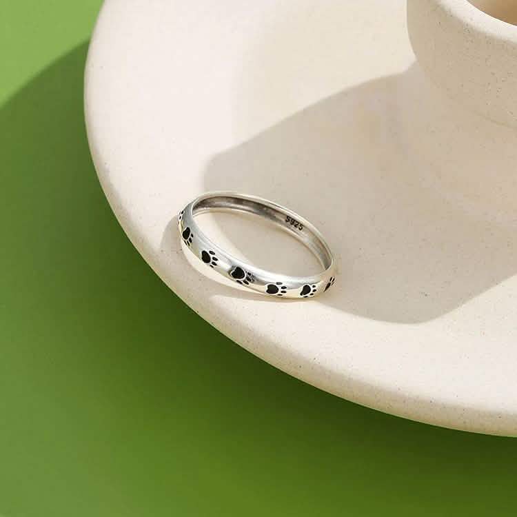 INALIS Cat Footprint 925 Sterling Silver Ring Rings - DailySale