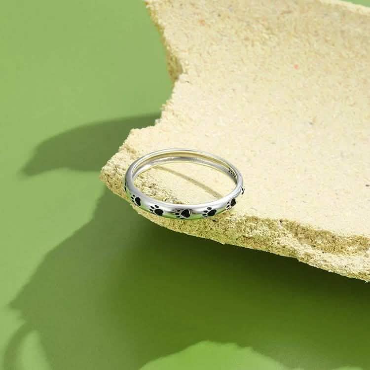 INALIS Cat Footprint 925 Sterling Silver Ring Rings - DailySale