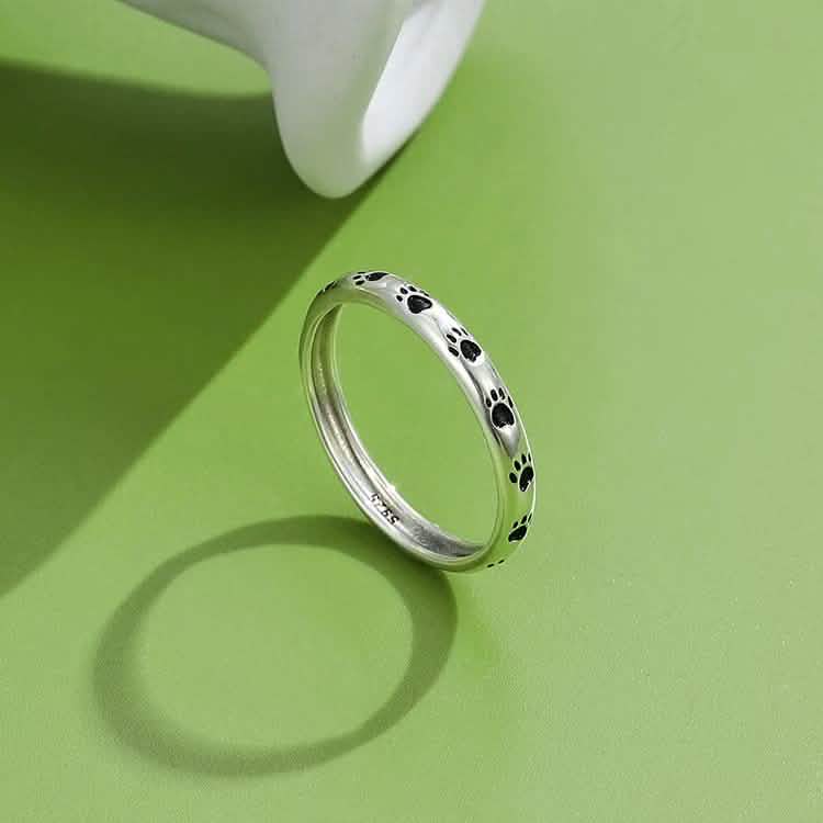 INALIS Cat Footprint 925 Sterling Silver Ring Rings - DailySale