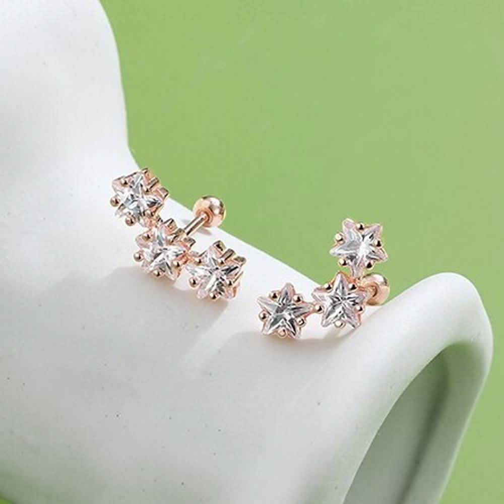 INALIS Romantic Star 925 Sterling Silver Stud Earrings Earrings - DailySale