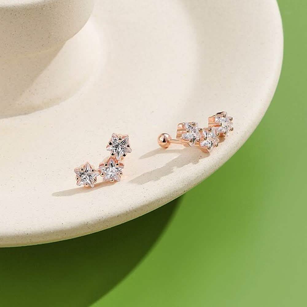 INALIS Romantic Star 925 Sterling Silver Stud Earrings Earrings - DailySale