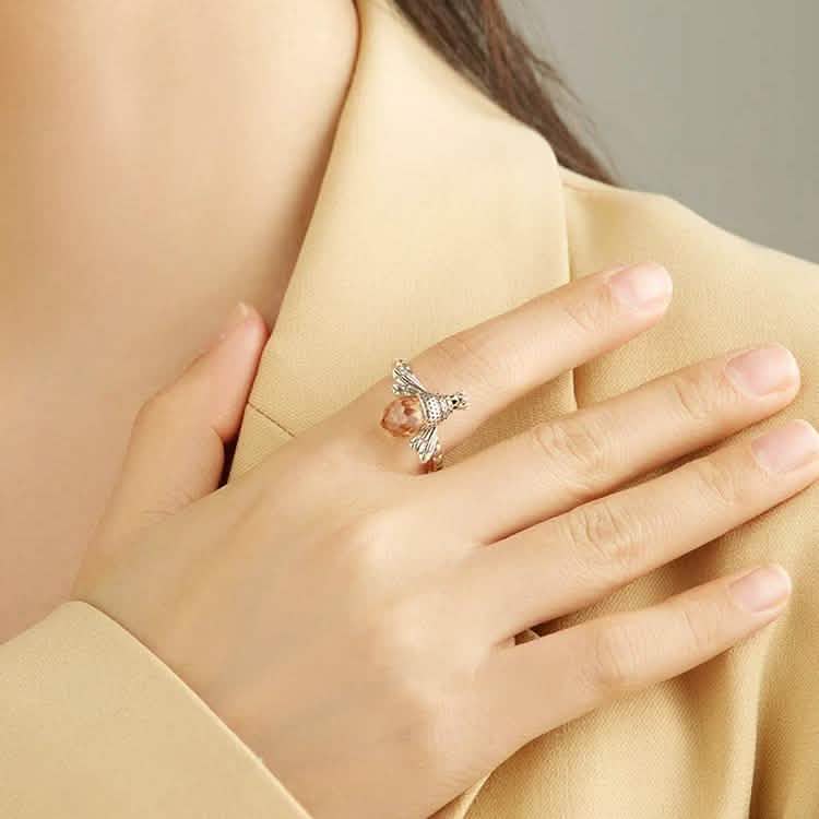 INALIS Sterling Silver Austria Crystal Rings Creative Bee Design Rings - DailySale