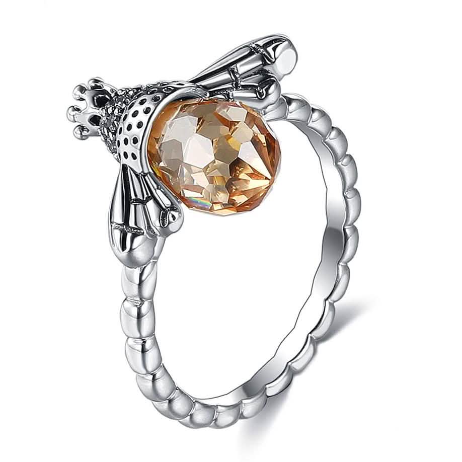 INALIS Sterling Silver Austria Crystal Rings Creative Bee Design Rings - DailySale