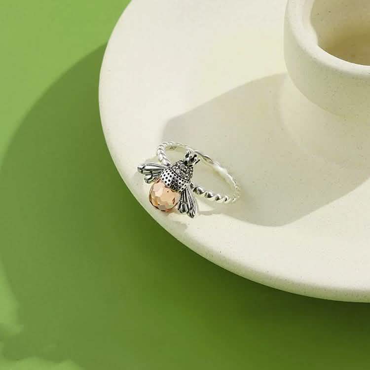 INALIS Sterling Silver Austria Crystal Rings Creative Bee Design Rings - DailySale