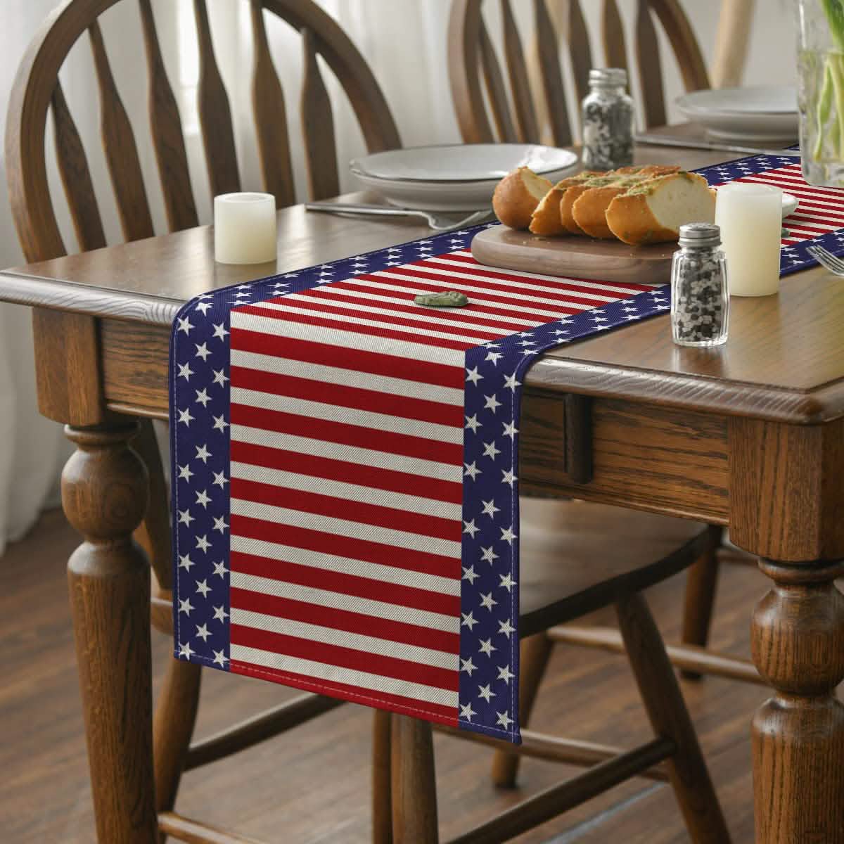 Independence Day Linen Burlap Table Bunting Holiday Decor & Apparel - DailySale