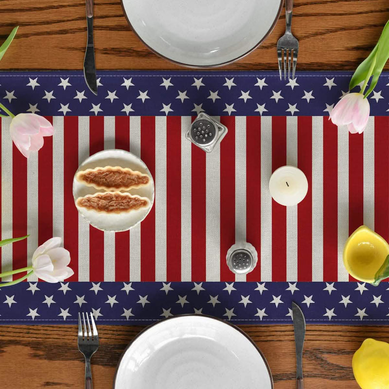 Independence Day Linen Burlap Table Bunting Holiday Decor & Apparel - DailySale