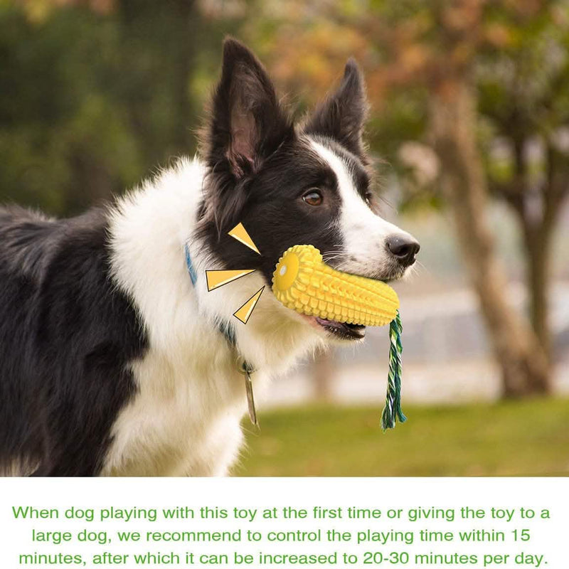 Indestructible Tough Durable Chew Corn Squeaker Interactive Dog Toys Pet Supplies - DailySale