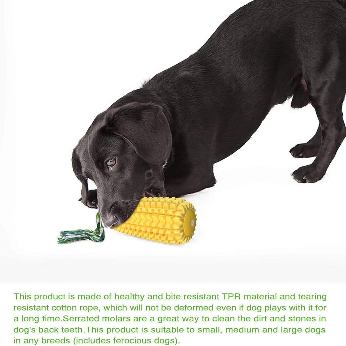 Indestructible Tough Durable Chew Corn Squeaker Interactive Dog Toys Pet Supplies - DailySale