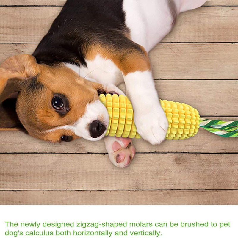 Indestructible Tough Durable Chew Corn Squeaker Interactive Dog Toys Pet Supplies - DailySale