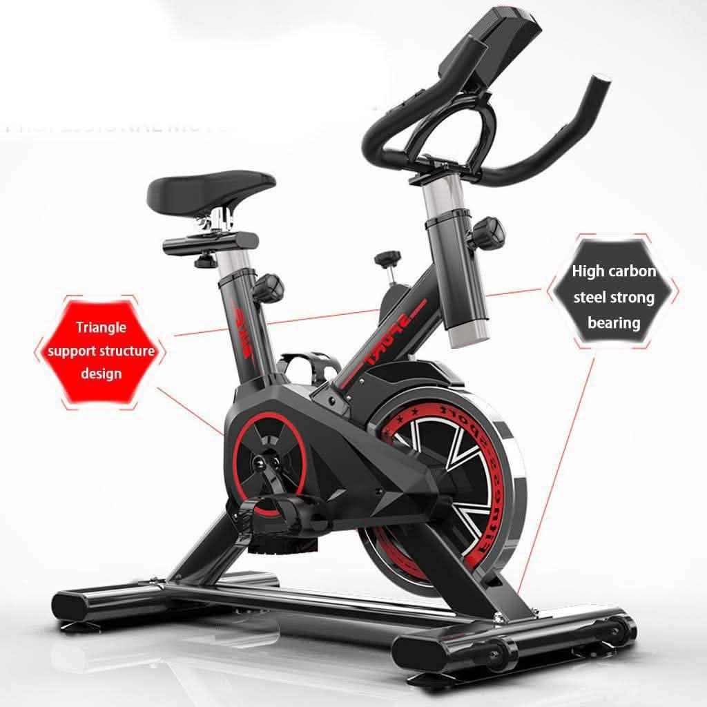 Indoor Cycling Stationary Bike Belt Drive with LCD Monitor Fitness - DailySale