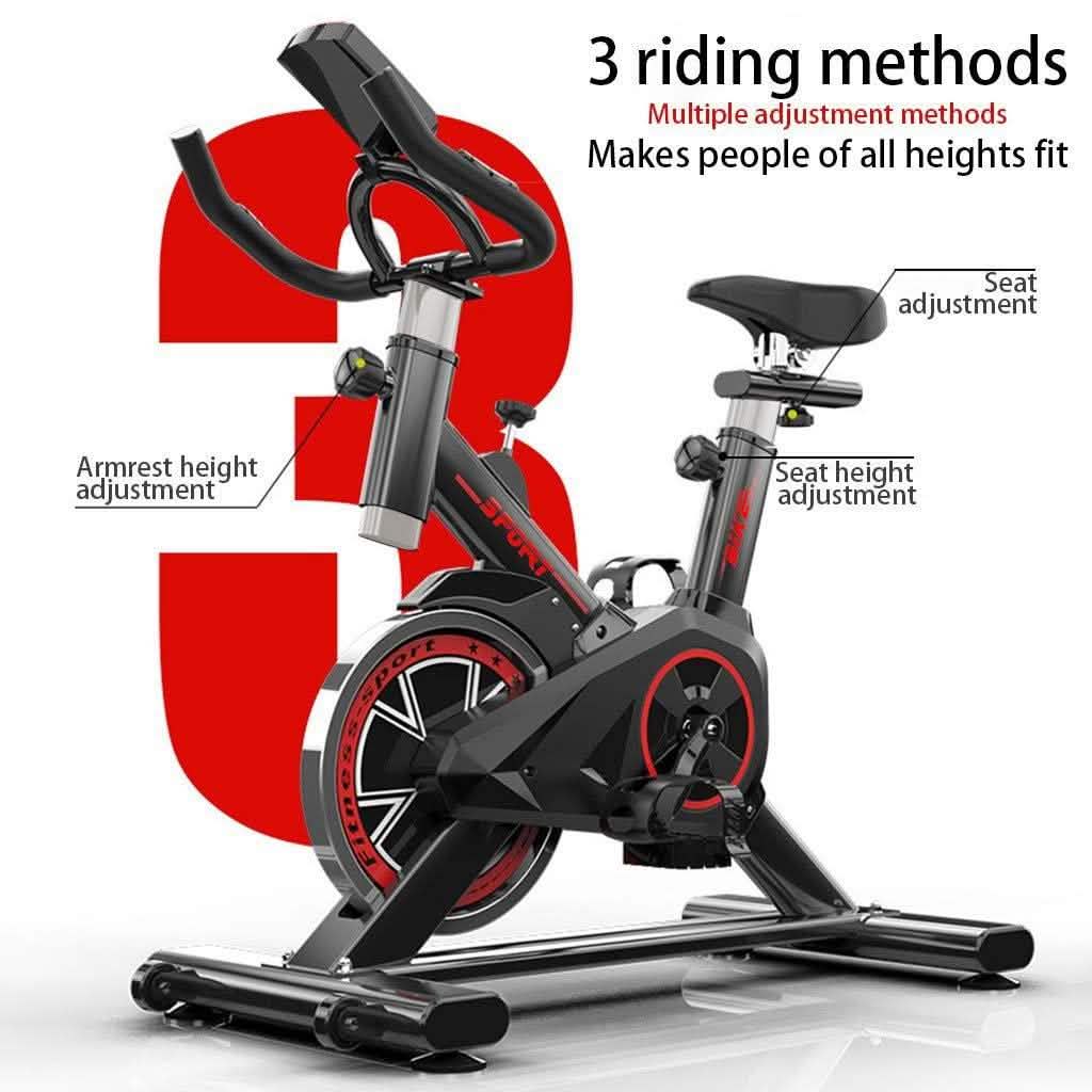 Indoor Cycling Stationary Bike Belt Drive with LCD Monitor Fitness - DailySale