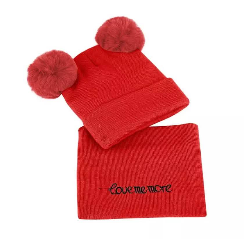 Infant Baby Winter Warm Knit Bobble Beanie Hat with Scarf Set Baby - DailySale