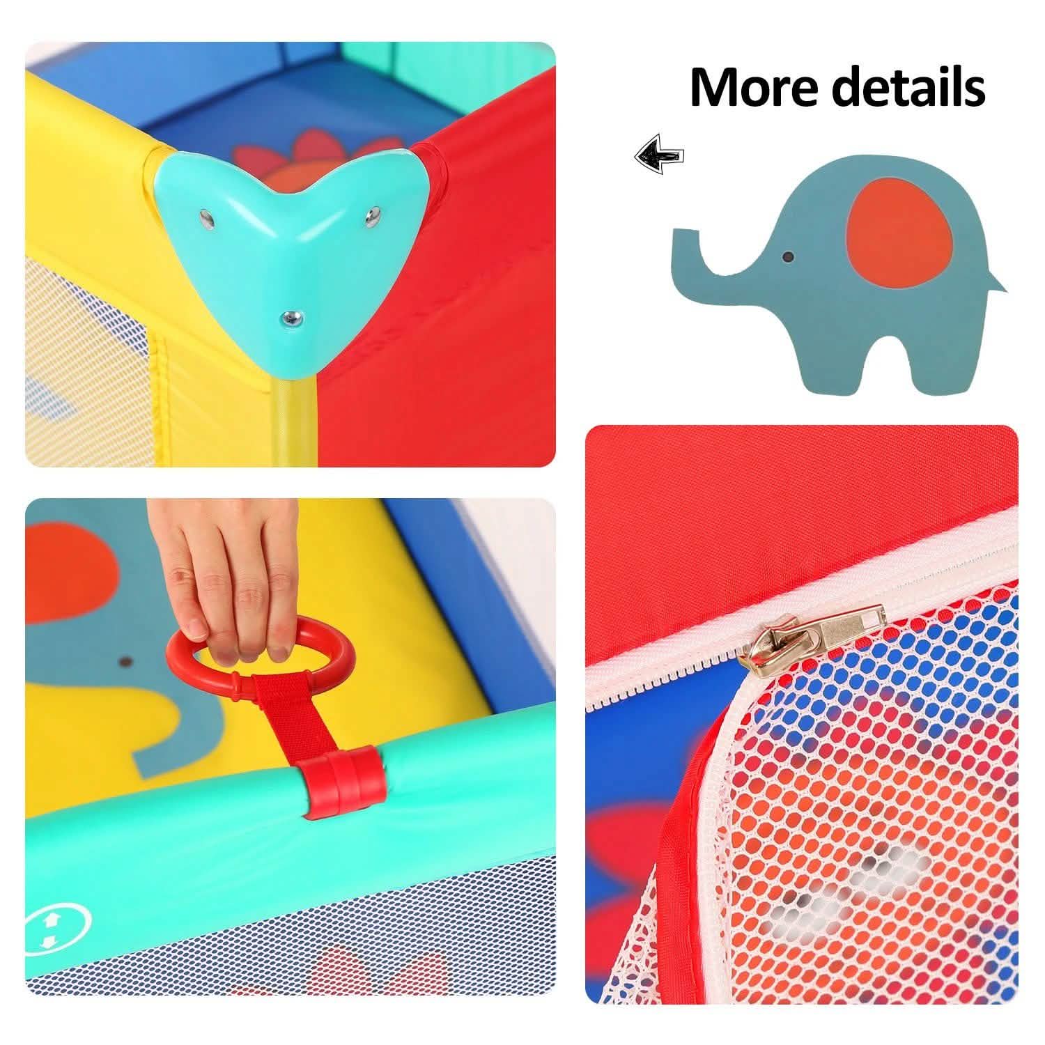 Infant Toddler Foldable Playpen Playard Mattress Safety Rail Fence Baby - DailySale