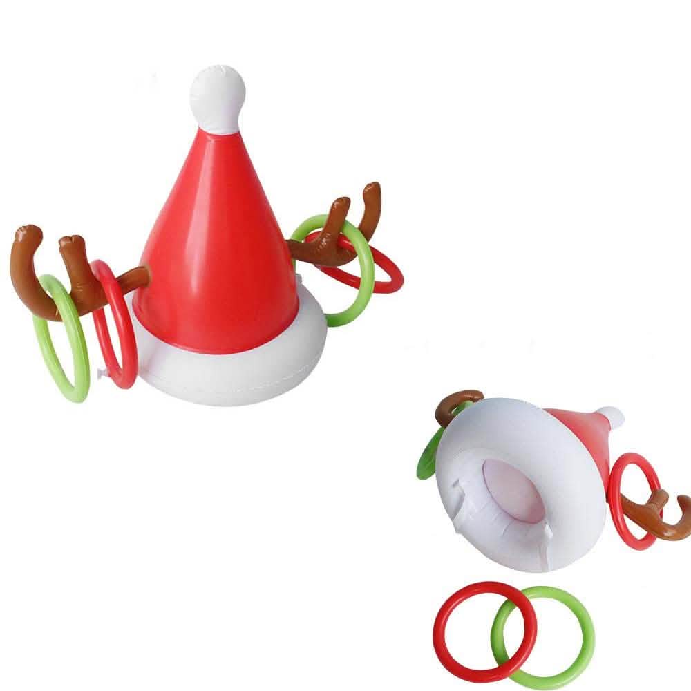 Inflatable Reindeer Hat Ring Toss Game Holiday Decor & Apparel - DailySale