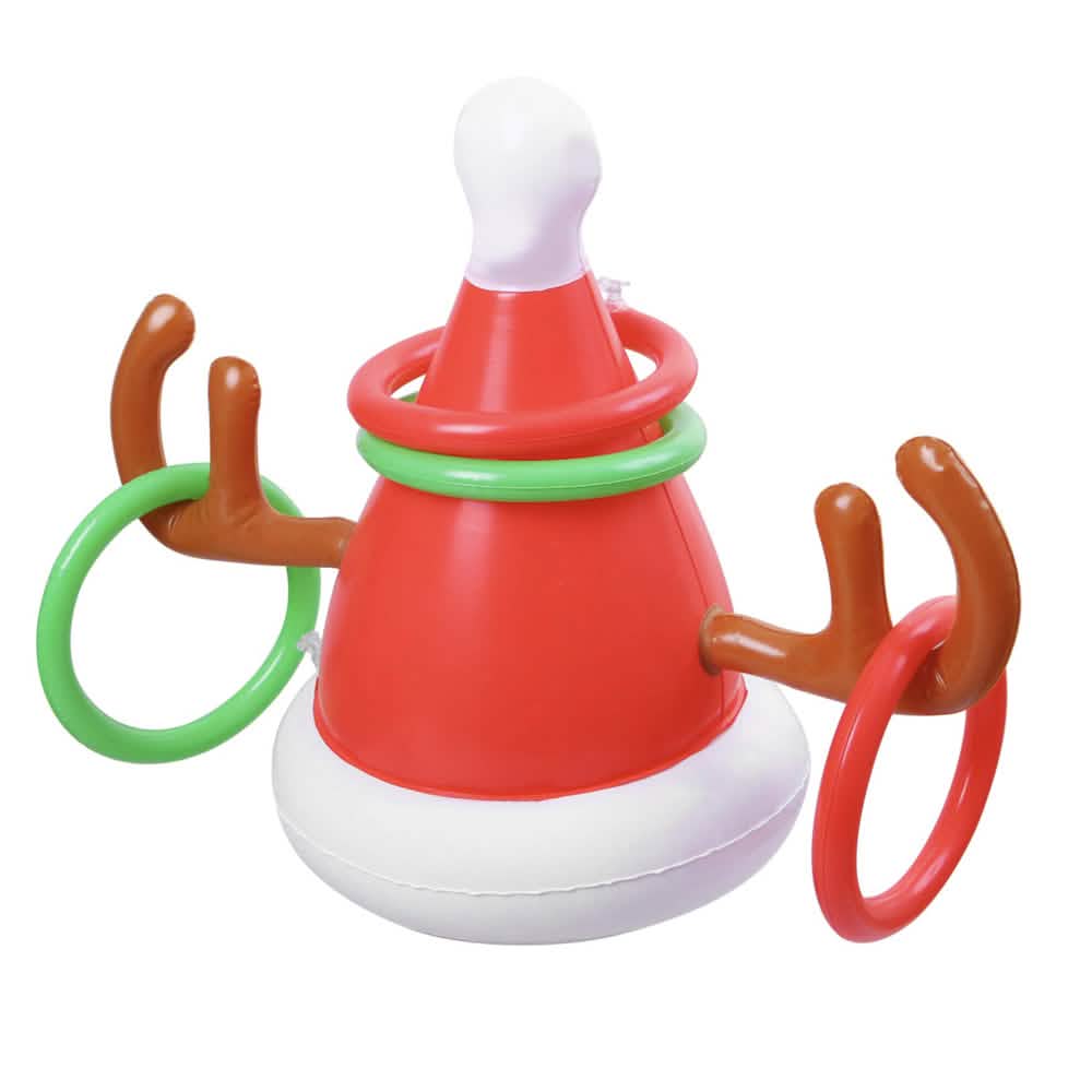 Inflatable Reindeer Hat Ring Toss Game Holiday Decor & Apparel - DailySale