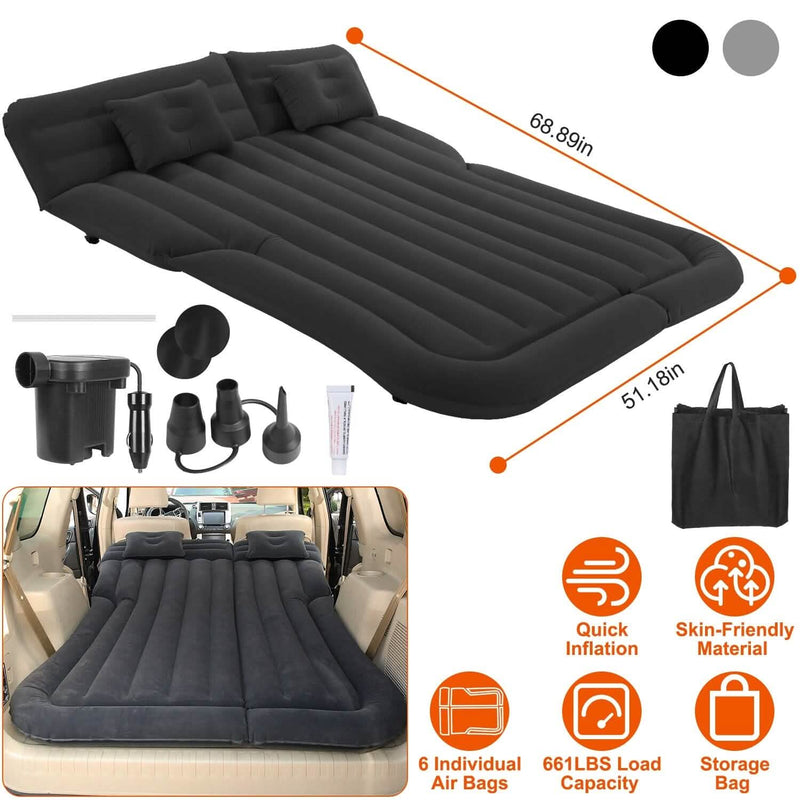 Inflatable SUV Air Mattress Thickened Camping Bed Cushion with Pillow Automotive - DailySale