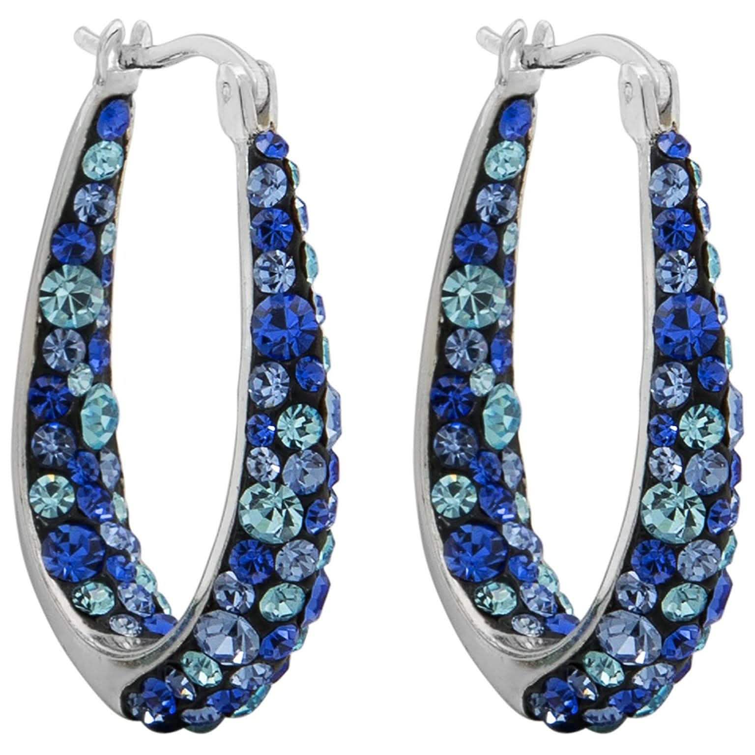 Inside Out Ocean Blue Hoop Earrings Jewelry - DailySale