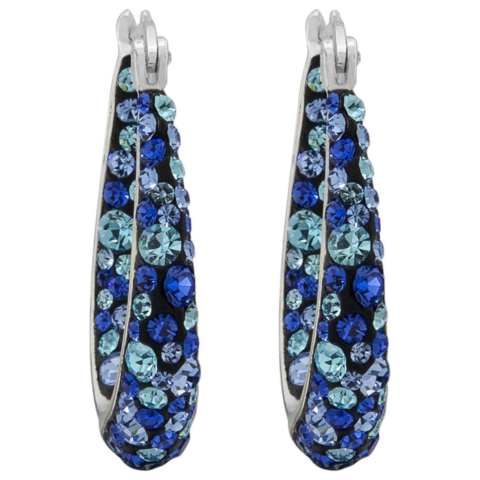 Inside Out Ocean Blue Hoop Earrings Jewelry - DailySale