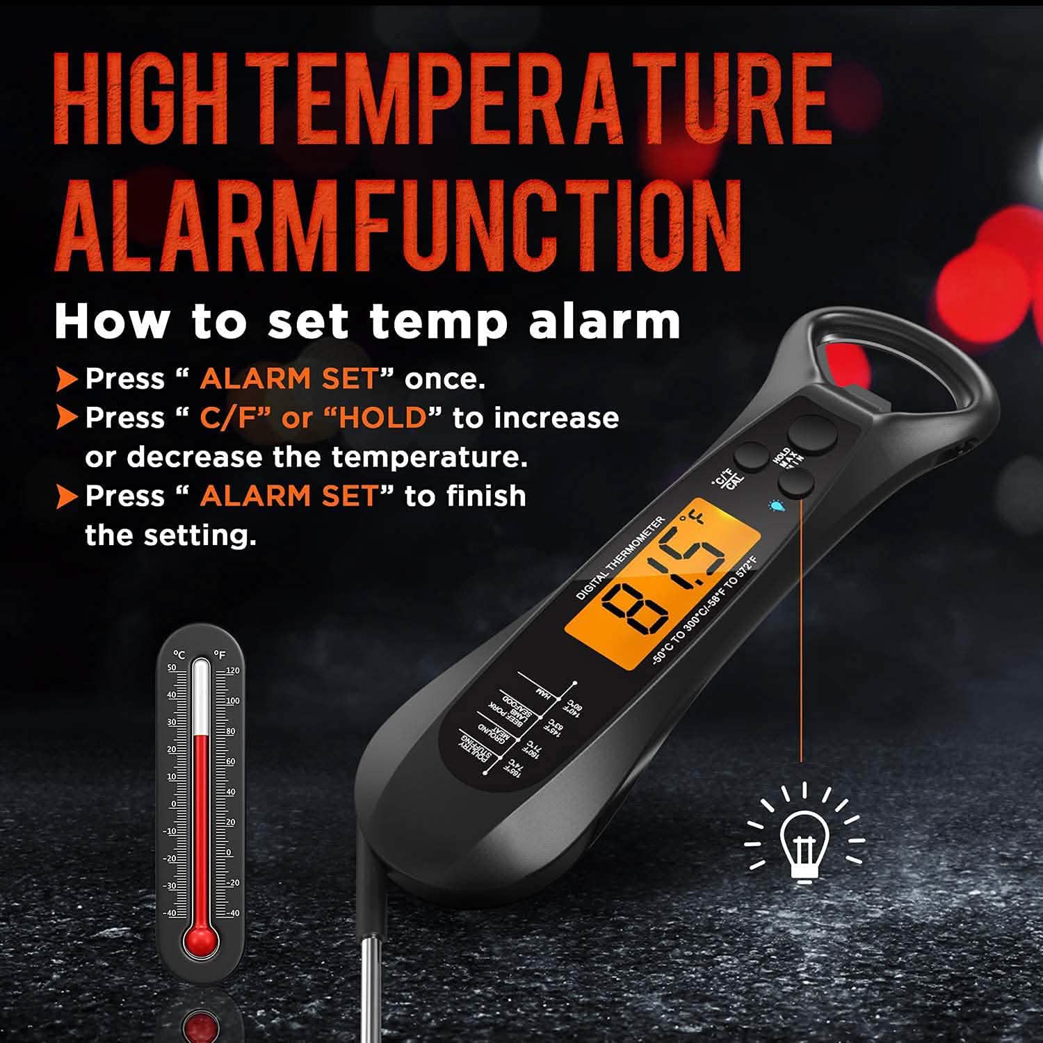 Instant Read Meat Thermometer for Cooking Kitchen Tools & Gadgets - DailySale