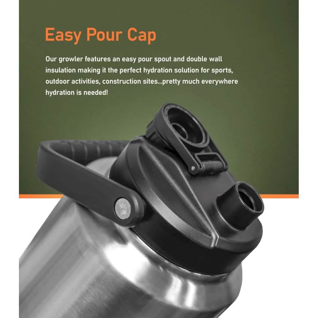 Insulated 1 Gallon Stainless Steel Wide Mouth Growler with Tactical Carrying Bag Sports & Outdoors - DailySale