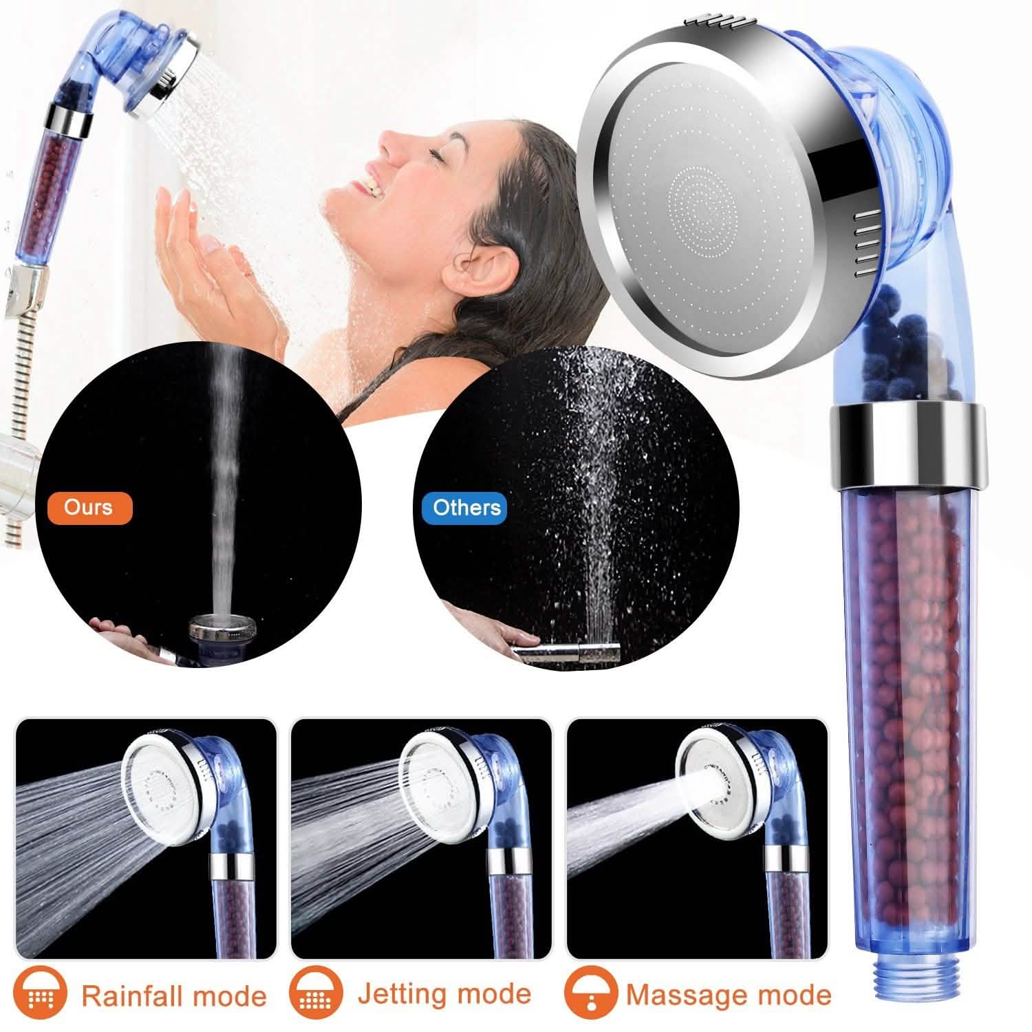 Ionic High Pressure Filter Shower Head Bath - DailySale