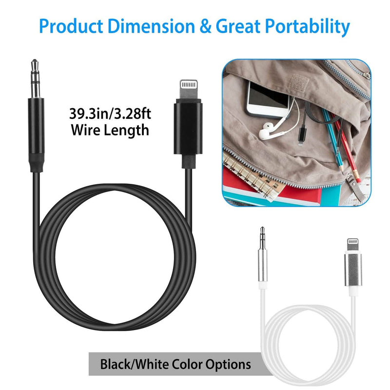 iOS 8 Pin to 3.5mm Aux Audio Adapter Cord Mobile Accessories - DailySale