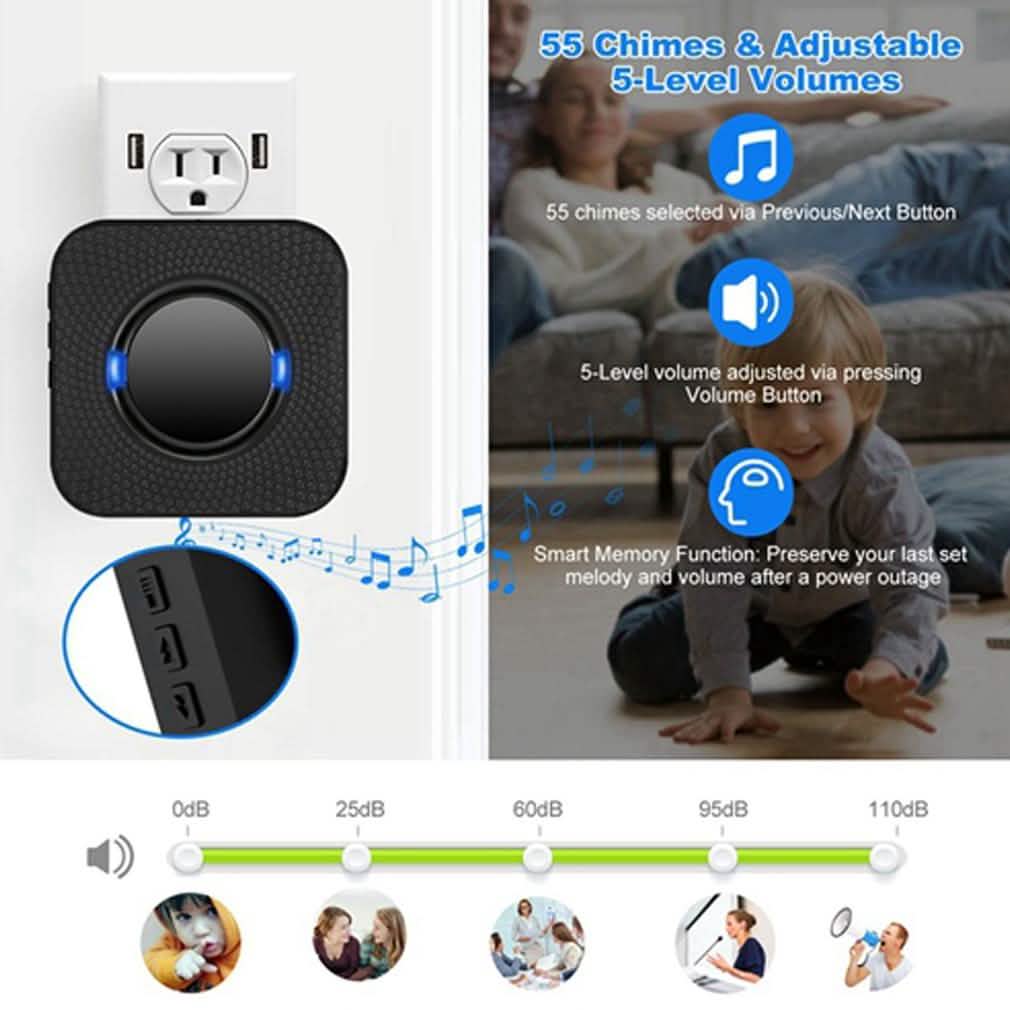 IP55 Waterproof Multi-Melody Wireless Doorbell Rings Gadgets & Accessories - DailySale