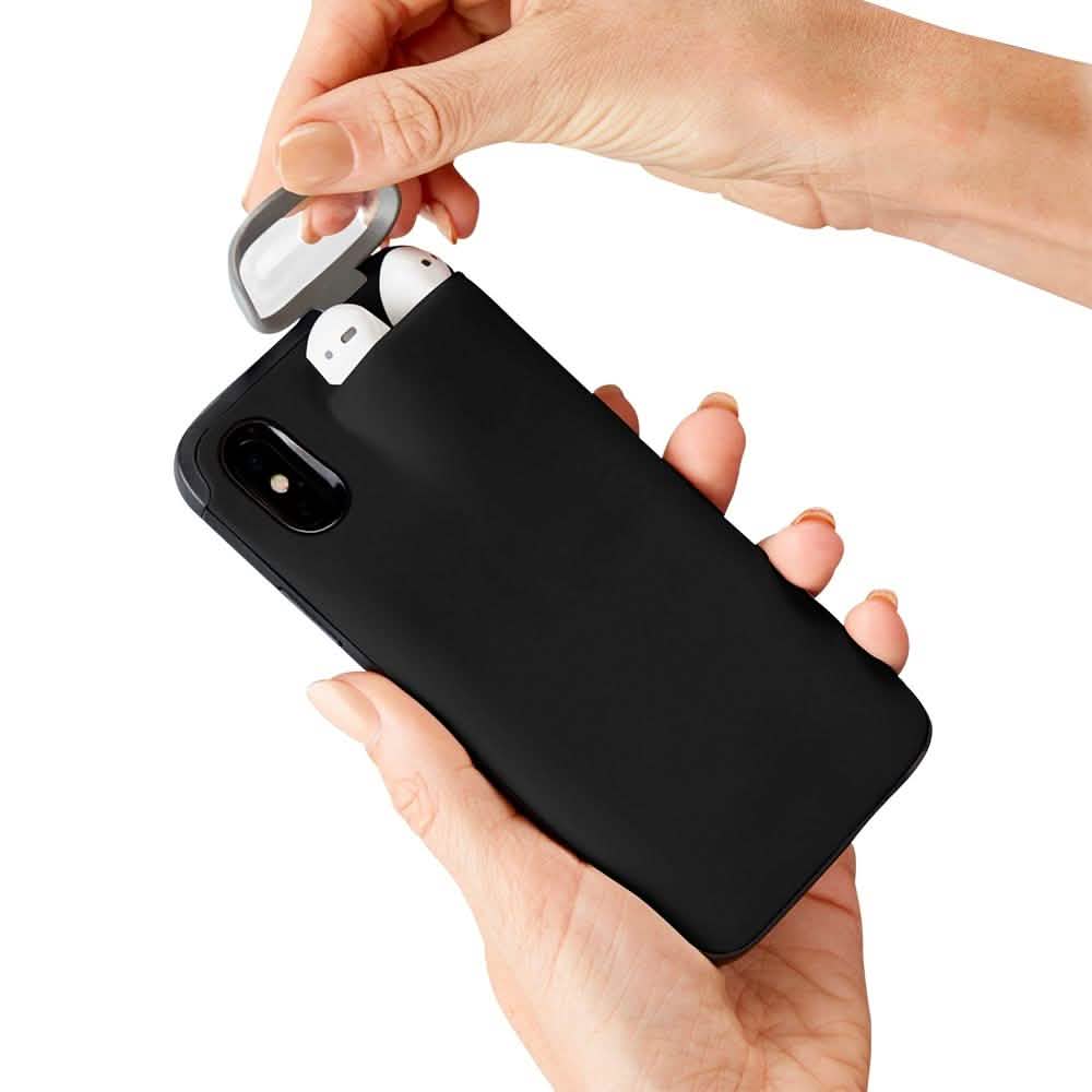iPhone Case With AirPods Holder Phones & Accessories Black iPhone 7/8 - DailySale