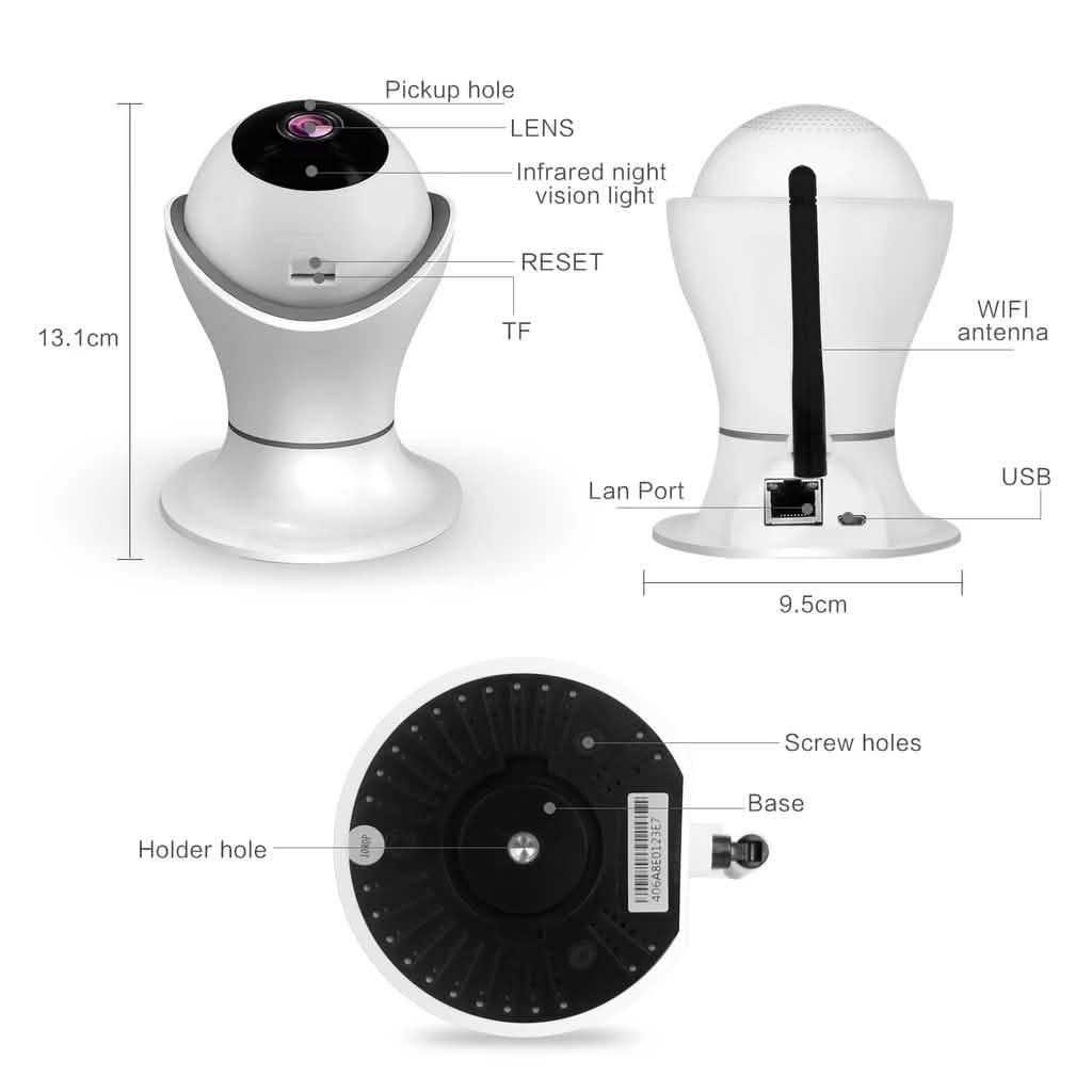 iPM World HD 360 Degree Panoramic View 1080p Wireless IP Camera Gadgets & Accessories - DailySale