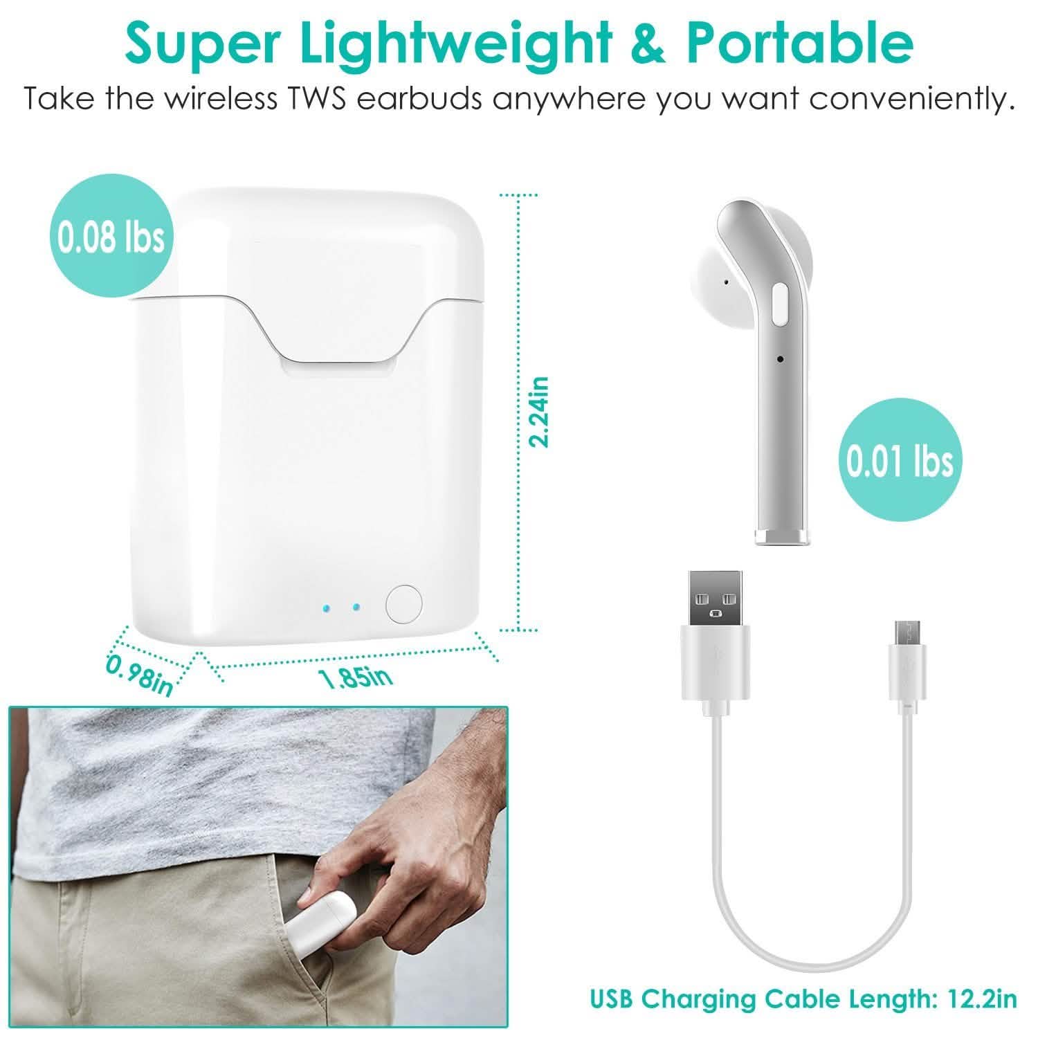 IPX5 Waterproof Wireless 5.0 TWS Earbuds Headphones & Audio - DailySale
