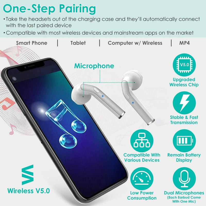 IPX5 Waterproof Wireless 5.0 TWS Earbuds Headphones & Audio - DailySale